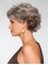 Capless 5" Grey Pixie Curly Synthetic Wig