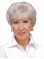 6" Cropped Straight Durable Monofilament Grey Wigs