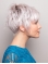 Capless 6" Straight Grey Color Synthetic Wigs