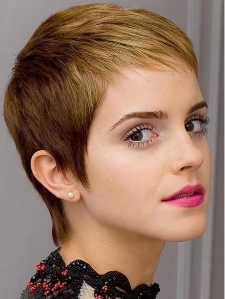 Synthetic Cropped Lace Front 6" Emma Watson Wigs