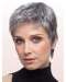 Comfortable Lace Front Cropped Synthetic Grey Wigs