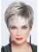Suitable Monofilament Cropped Synthetic Grey Wigs