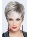 Suitable Monofilament Cropped Synthetic Grey Wigs