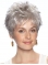 Amazing Wavy Cropped Synthetic Grey Wigs