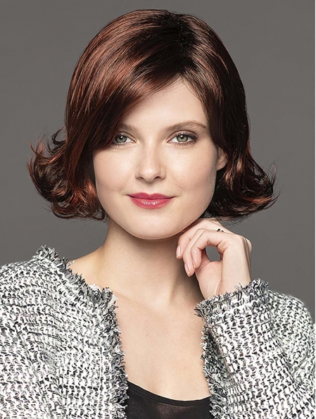 Chin Length Capless Synthetic Wavy Classic Lady Wig