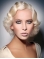 Young Fashion Platinum Blonde Chin Length Wavy Lace Front Wigs
