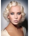 Young Fashion Platinum Blonde Chin Length Wavy Lace Front Wigs