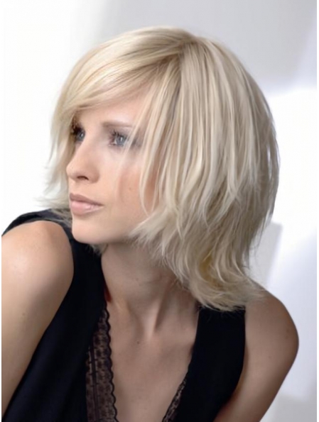 Young Fashion Great Soft Wave Platinum Blonde Bobs Full Lace Human Wigs