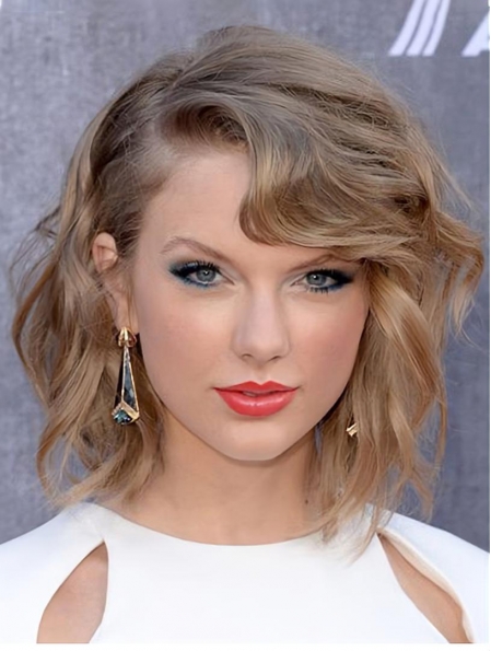 Lace Front Chin Length Brown Wavy Bobs Taylor Swift Wigs
