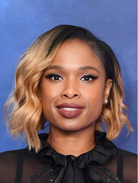 Wavy Ombre/2 Tone Lace Front Chin Length Bobs Jennifer Hudson Wigs