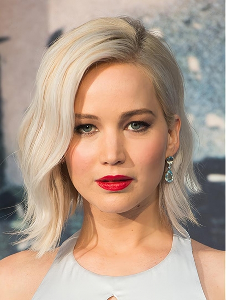 12" Lace Front Chin Length Synthetic Wavy Jennifer Lawrence Wigs