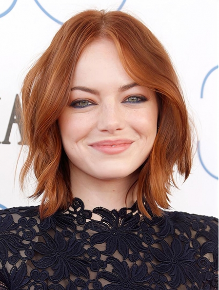 12" Lace Front Chin Length Auburn Bobs Emma Stone Wigs