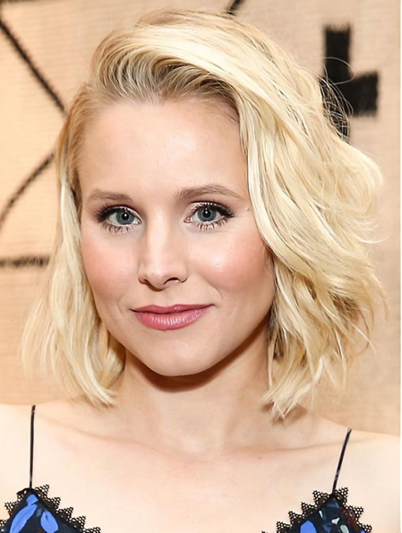 Remy Human Hair Chin Length Lace Front 12" Kristen Bell Wigs