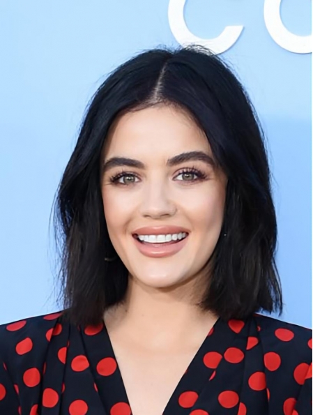 Chin Length Lace Front Remy Human Hair Wavy 12" Lucy Hale Wigs