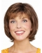 Chin Length Capless Brown Straight 10" Synthetic Medium Wigs For Women