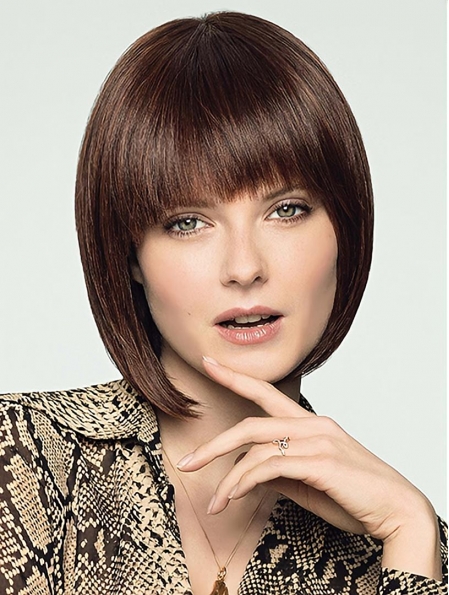 Chin Length 100% Hand-tied Remy Human Hair Straight Bob Style Wig