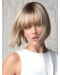 8" Chin Length Straight Blonde Synthetic Wigs With Bangs