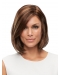 Chin Length Straight Without Bangs 100% Hand-Tied Real Looking Synthetic Wigs
