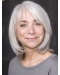 Silver Lady Chin Length Bobs Straight Lace Front Wigs