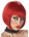 10 Inches Straight Bobs Cute Lace Front Synthetic Red Wigs