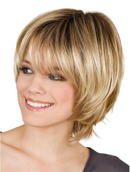 Blonde Straight Synthetic Cosy Short Wigs