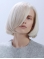 Simple Elegance Platinum Blonde Chin Length Lace Front Wigs