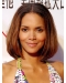 Halle Berry Simple Beauty Mid-length Straight Classic Full Lace Human Hair Bob Wig 12 Inches