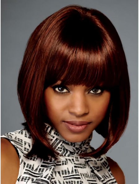 Durable Auburn Lace Front Chin Length Wigs