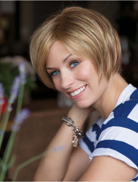 Polite Blonde Lace Front Chin Length Bob Wigs