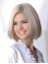 Young Fashion Platinum Blonde Medium Length Haircut Straight Full Lace Remy Human Wigs