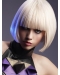 Young Fashion Classic Bobs Platinum Blonde Chin Length Capless Wigs