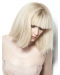 Young Fashion Platinum Blonde Classic Bobs White Chin Length Full Lace Wigs