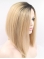 12" Straight Blonde Without Bangs Synthetic Chin Length Lace Front Wigs