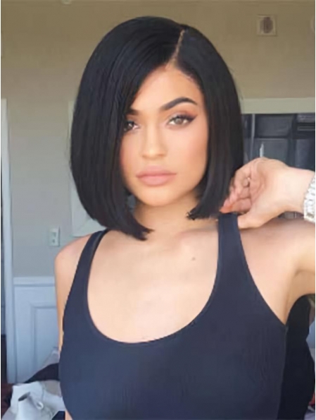 Bobs Remy Human Hair Black Capless Kylie Jenner Wigs
