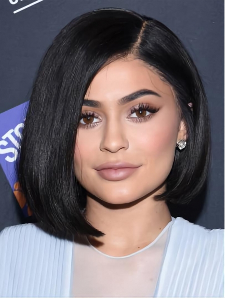 Capless Black 10" Straight Synthetic Kylie Jenner Wigs