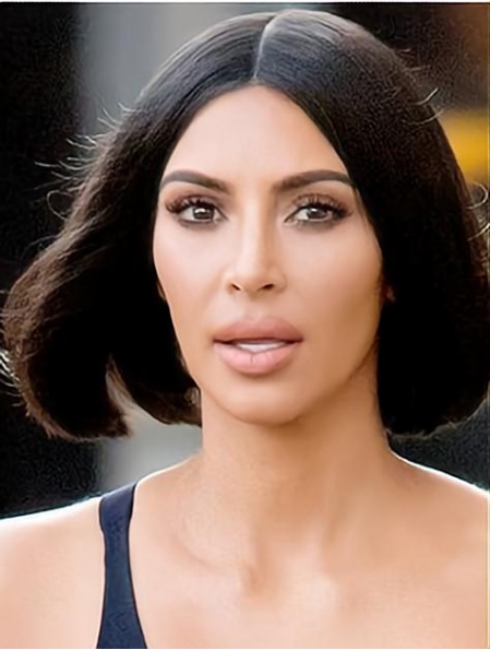 10" Synthetic Black Straight Kim Kardashian Wigs