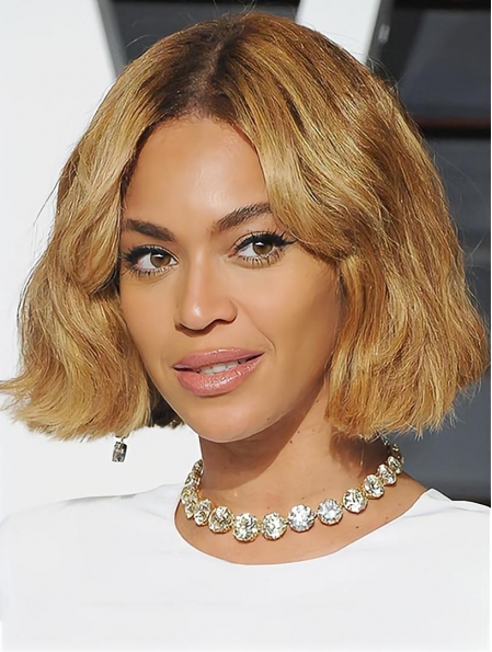 12" Straight Chin Length Lace Front Bobs Blonde Beyonce Wigs