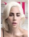 Straight Platinum Blonde Lace Front Chin Length Bobs Lady Gaga Wigs