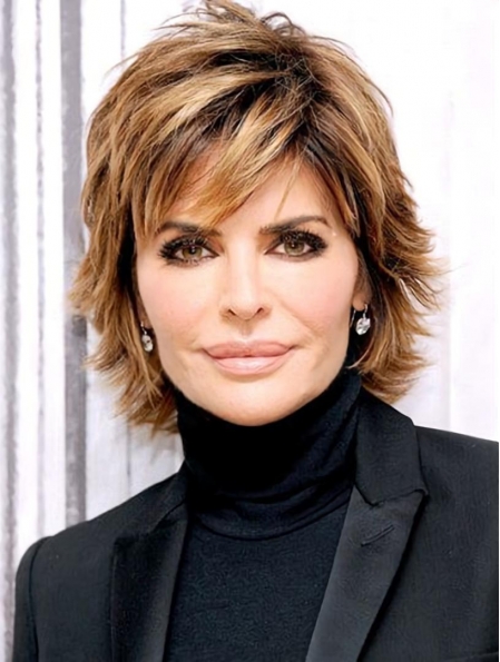 10" Capless Chin Length Synthetic Straight Lisa Rinna Wigs
