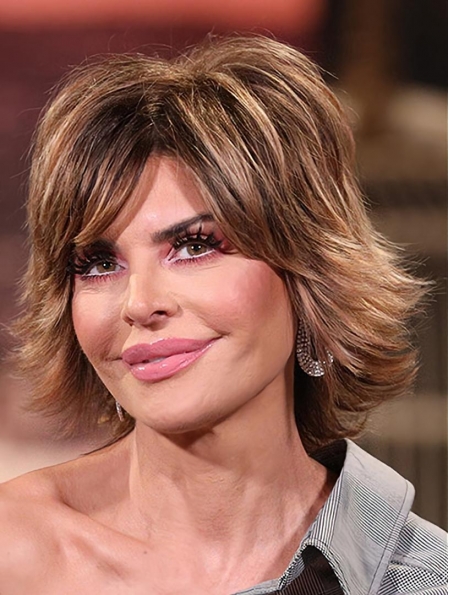 12" Lace Front Chin Length Synthetic Straight Lisa Rinna Wigs