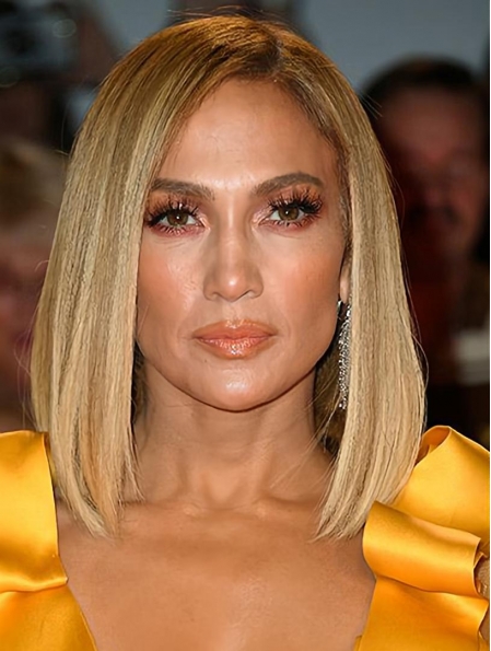 Blonde 12" Straight Bobs Chin Length Jennifer Lopez Wigs