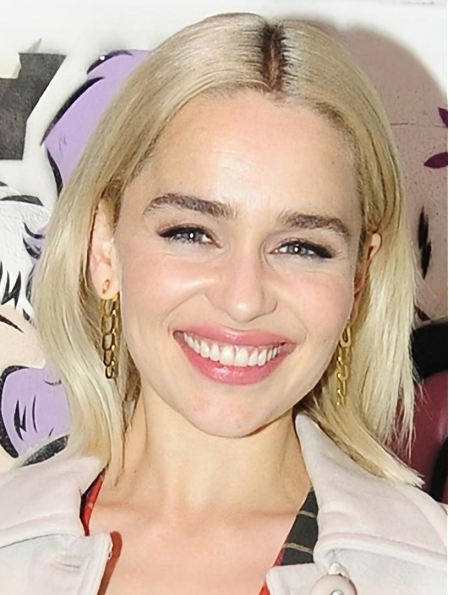 Straight 12" Chin Length Blonde Synthetic Emilia Clarke Wigs