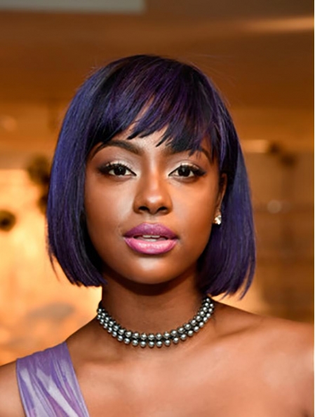10" Lace Front Chin Length Purple Bobs Justine Skye Wigs