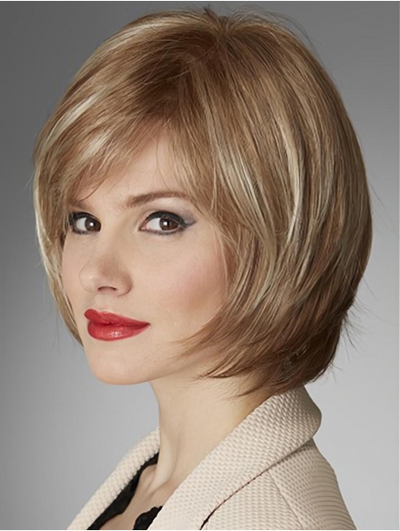 Modern Blonde Monofilament Chin Length Lace Wigs