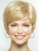 Blonde Straight Synthetic Traditiona Medium Wigs
