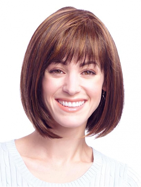 Exquisite Monofilament Straight Chin Length Wigs