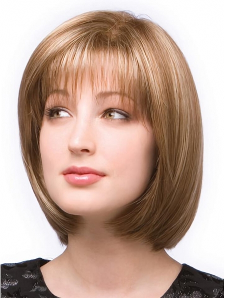 Easeful Blonde Monofilament Chin Length Wigs For Cancer