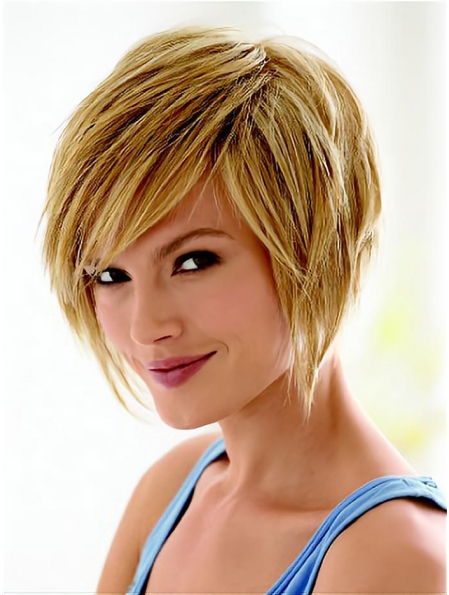 Unique Blonde Straight Chin Length Wigs For Cancer