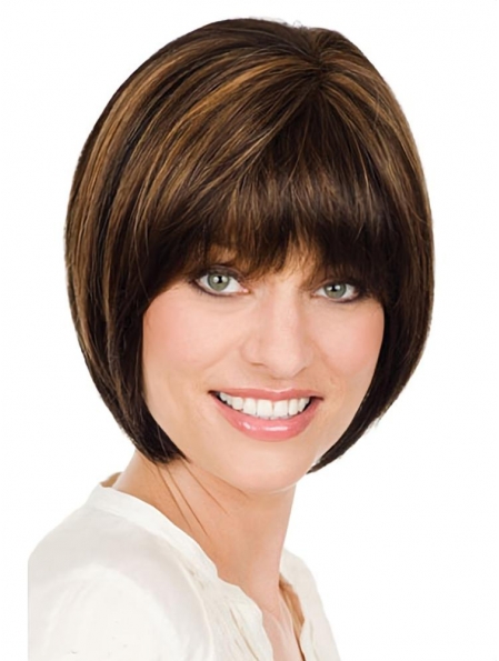 Monofilament Straight Synthetic Exquisite Wigs For Cancer