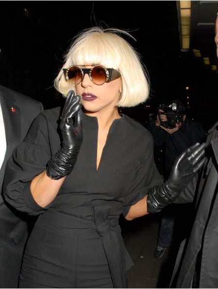 High Quality Blonde Straight Chin Length Lady Gaga Wigs